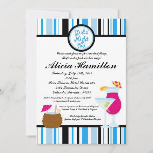 12x18 Aqua Blue Cocktails Einladung