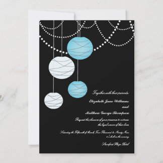 12x18 Aqua Blue Paper Lanterns Wedite Einladung