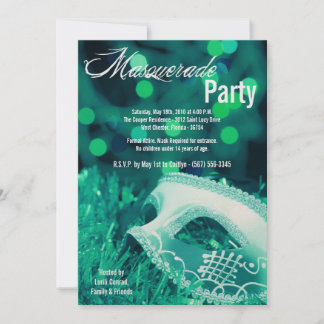 12x18 Aquamarin Masquerade Sweet 16 Geburtstag Ein Einladung