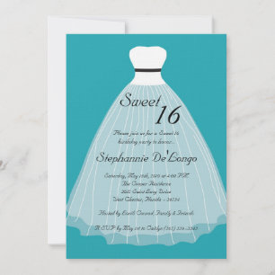 12x18 Aquamarine Kleidung Sweet 16 Geburtstag Einl Einladung