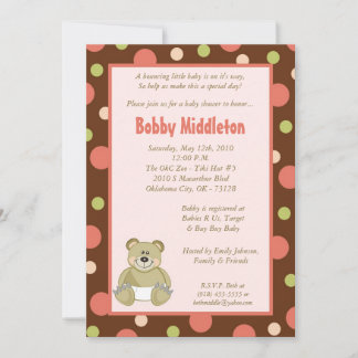12x18 Baby Bear Zoo Animal Baby Dusche Einladung