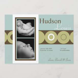 12x18 Baby Boy Retro Circle Foto Geburtsankündigun Ankündigung
