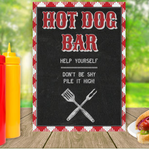 12x18 Backyard GRILLEN Birthday Hot Dog Bar Table  Poster