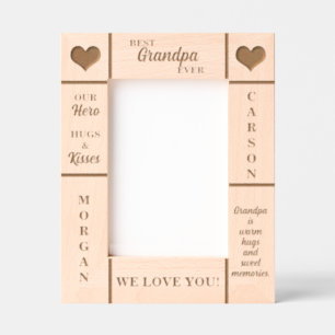 12x18 BEST Opa je Großkinder Namen Etched Frame Geätzte Rahmen