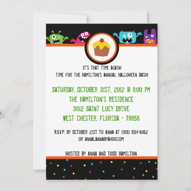 12x18 Birthday Bash Halloween-Party Einladung (Vorderseite)