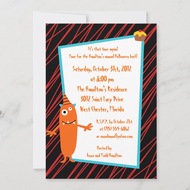 12x18 Birthday Bash Halloween-Party Einladung (Vorderseite)