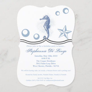 12x18 Birthday Einladung Seepferd Ocean Beach Wate