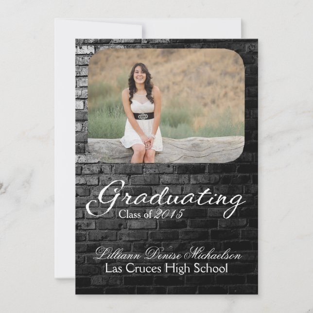 12x18 Black Brick Gebäude Wall Senior Ankündigung (Vorderseite)