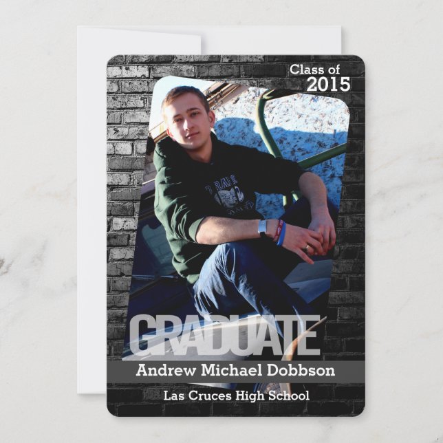 12x18 Black Brick Gebäude Wall Senior Ankündigung (Vorderseite)