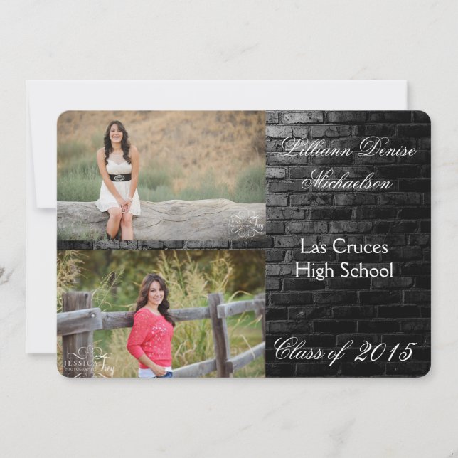 12x18 Black Brick Gebäude Wall Senior Ankündigung (Vorderseite)