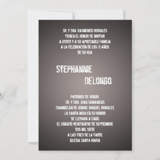 12x18 Black DJ Spin Turntable Quinceanera Einladun Einladung