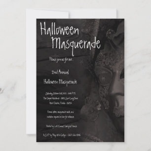 12x18 Black Masquerade Halloween Kostümeinladung Einladung