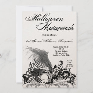 12x18 Black Masquerade Halloween Kostümeinladung Einladung