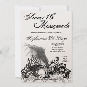 12x18 Black Masquerade Sweet 16 Geburtstag Einladu Einladung