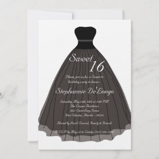 12x18 Black Sheer Dress Sweet 16 Geburtstag Einlad Einladung