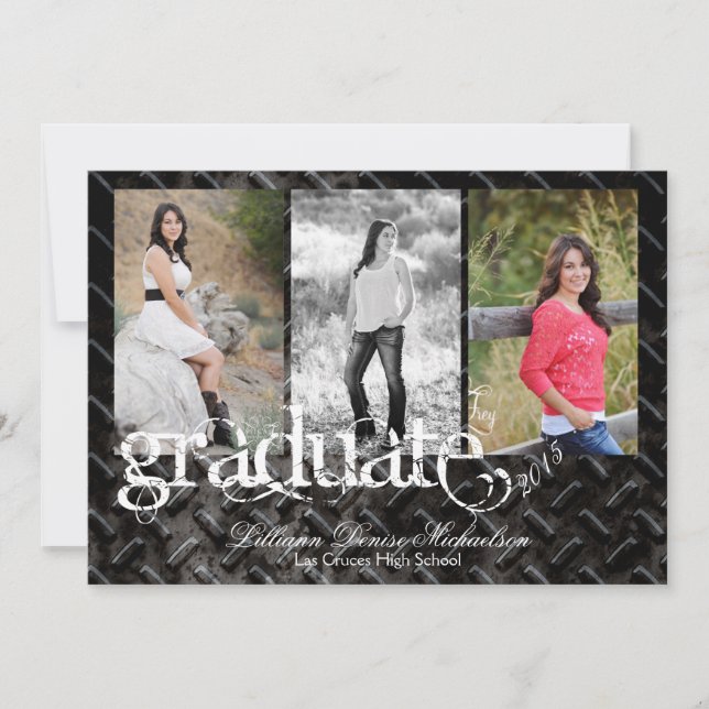 12x18 Black Steel Metal Aluminium Senior Ankündigu Ankündigung (Vorderseite)