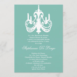 12x18 blaue Leuchter Quinceanera Einladung