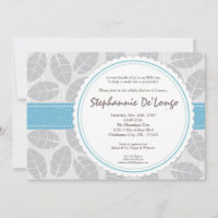 12x18 Blue Band Leaf Foliage Baby Dusche Einladung