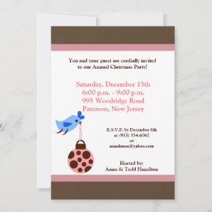 12x18 Blue Bird / Weihnachtsschmuck Einladung