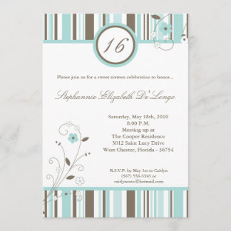 12x18 Blue Blume Sweet 16 Geburtstagsparty Einladu Einladung