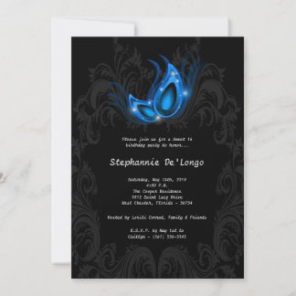 12x18 Blue Masquerade Sweet 16 Geburtstag Einladun Einladung