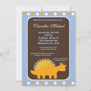 12x18 Boy Dinosaur Dino Geburtstagsparty Einladung
