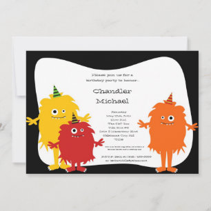 12x18 Boy Little Monsters Geburtstagsfeier Einladu Einladung