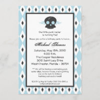 12x18 Boy Punk Skull EMO Geburtstagsparty Einladun