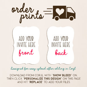 12x18" Bracket Shaped Invitation Printing Einladung