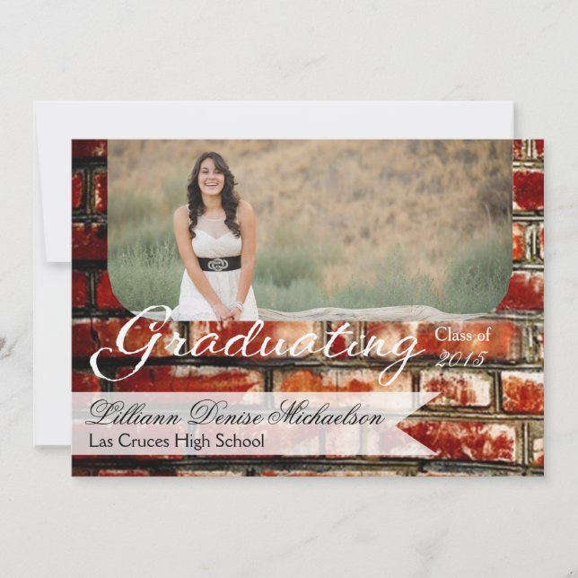 12x18 Brick Wall Grunge Gebäude Senior Ankündigung (Vorderseite)