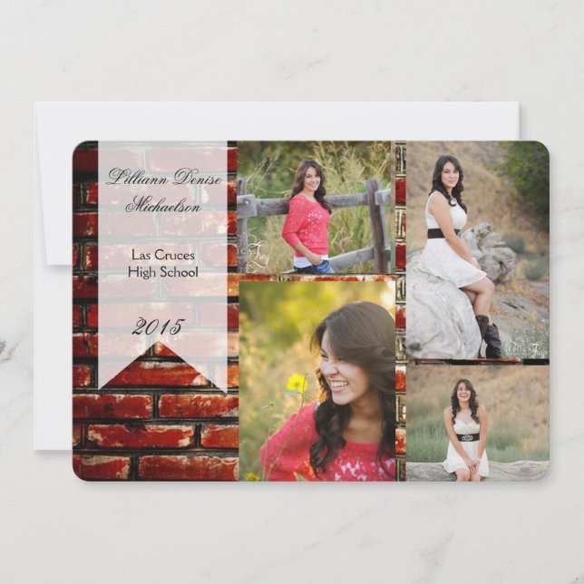 12x18 Brick Wall Grunge Gebäude Senior Ankündigung (Vorderseite)