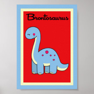 12x18 Brontosaurus Dinosaurier Wall Art Poster