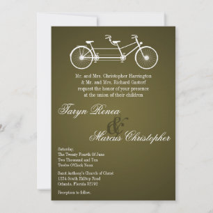 12x18 Brown Double Bike Wedding Einladung
