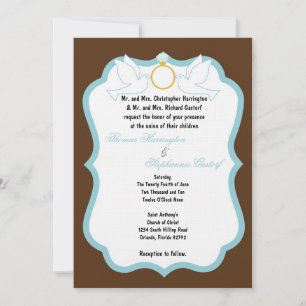 12x18 Brown Dove Diamond Wedding Einladung