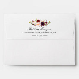 12x18 - Burgund Blush Chic Floral & Rücksendeadres