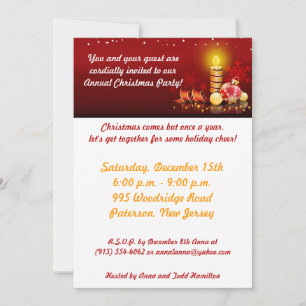12x18 Candle Night Weihnachten Party Einladung
