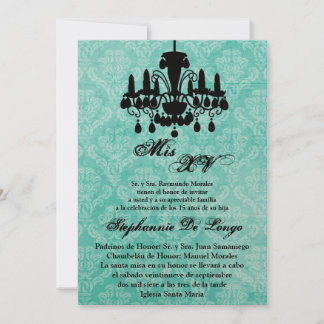 12x18 Chandelier Quinceanera Birthday Einladung