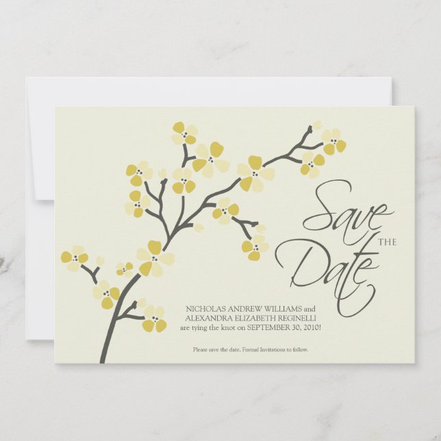 12x18 Cherry Blossom Designer Save the Date 2 Zitr (Vorderseite)