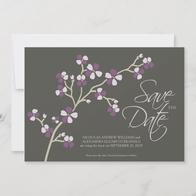 12x18 Cherry Blossom Designer Save the Date: Date (Vorderseite)