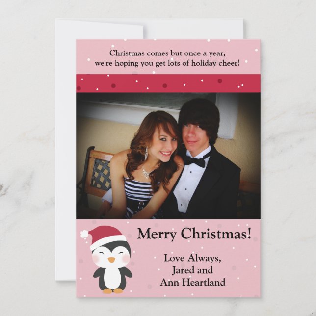 12x18 Christmas Hat Penguin Einladung (Vorderseite)