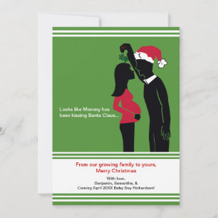 12x18 Christmas Pregnancy Announcement Cards - Mom Feiertagskarte