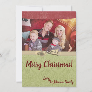 12x18 Christmas XMAS Green Strike Stoff FOTO-Karte Feiertagskarte