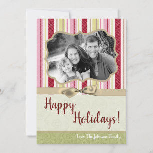 12x18 Christmas XMAS Green Strike Stoff FOTO-Karte Feiertagskarte