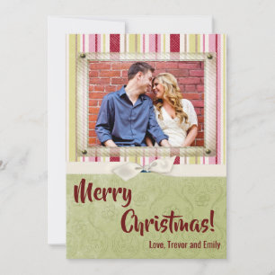 12x18 Christmas XMAS Green Strike Stoff FOTO-Karte Feiertagskarte