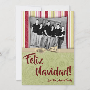 12x18 Christmas XMAS Green Strike Stoff FOTO-Karte Feiertagskarte