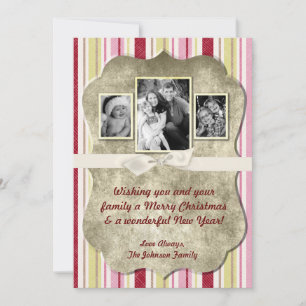 12x18 Christmas XMAS Green Strike Stoff FOTO-Karte Feiertagskarte