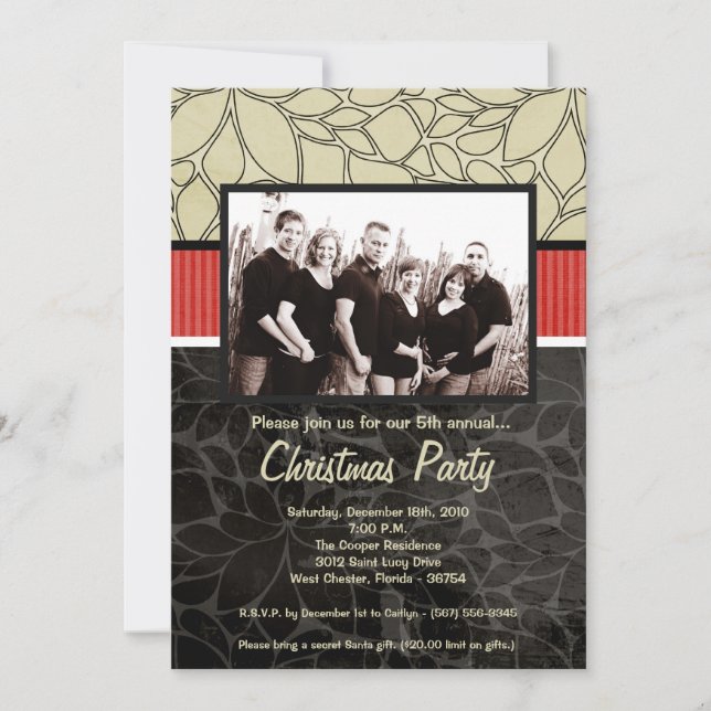 12x18 Christmas XMAS Happy Holiday FOTO Einladung (Vorderseite)