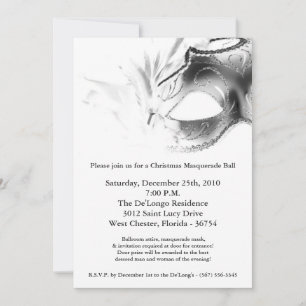 12x18 Christmas XMAS Masquerade Ball Maske Einladu Einladung