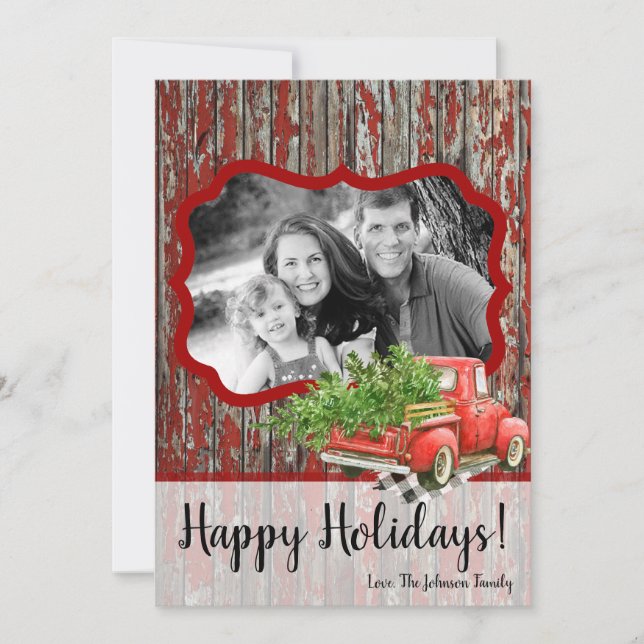 12x18 Christmas XMAS Weihnachts-Truckfoto Feiertagskarte (Vorderseite)