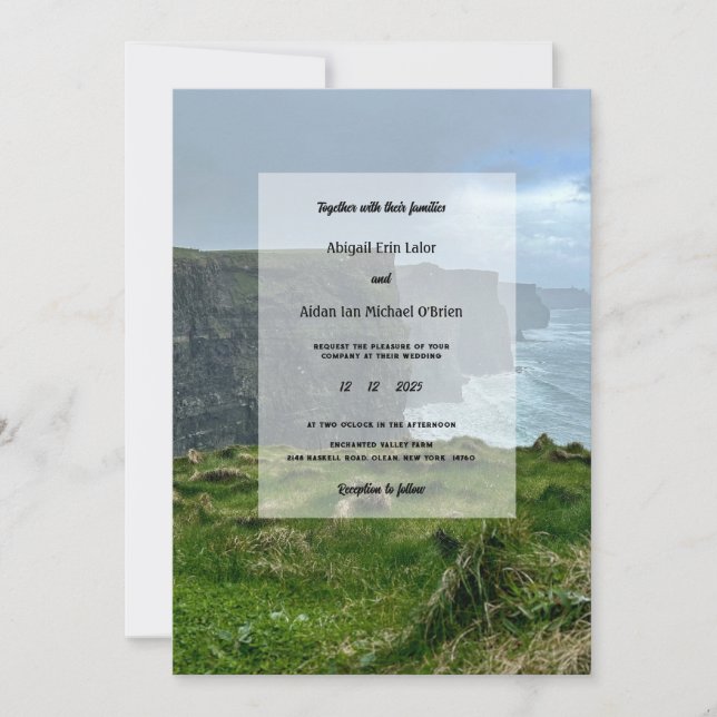 12x18 Cliffs of Moher Ireland Wedding Einladung (Vorderseite)